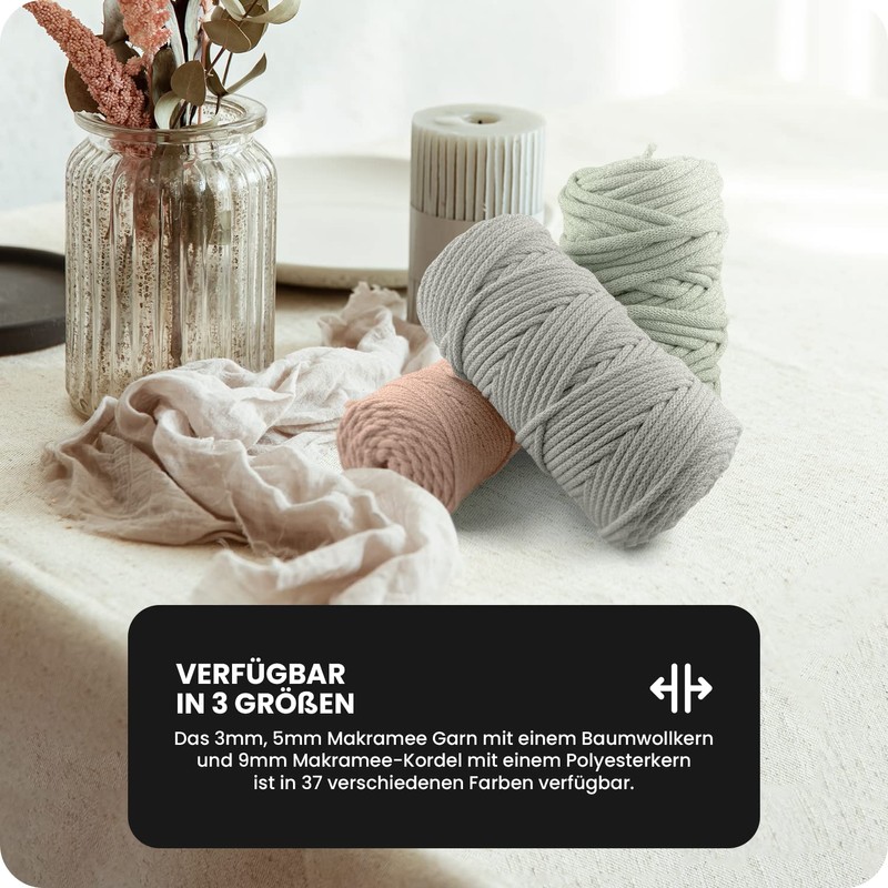 Netuno 1x Macrame Cord Braided Macramé Yarn Burgundy 5 mm