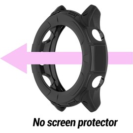 KONEE Compatible with Garmin Forerunner 255 Case, Soft TPU Slim [Anti-Scratch] Protective Cover for Garmin Forerunner 255 - Black