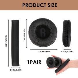 teasteam Ohrpolster für JBL Tune 450BT 500BT 510BT 520BT E40BT Memory-Schaum 70 mm Ohrpolster Schneller Ersatz mit Kissen Kopfpolster, bequem zu tragen, schwarz