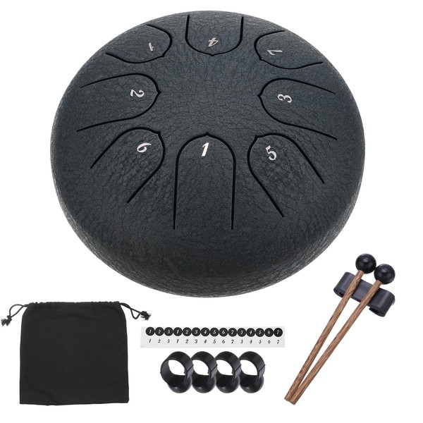 sourcing map Steel Tongue Drum, 6 Inch 8 Notes Steel