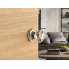 Passage Oval Egg Crystal Door Knobs Satin Nickel Round Rosette