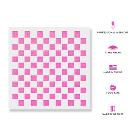 Checker Pattern Stencil - Reusable Stencils for Painting - Mylar Stencil for Crafts and Decorations