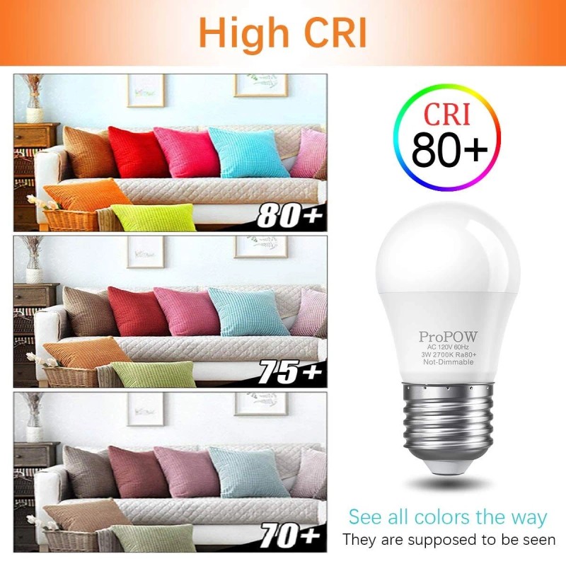 Propow 25 Watt Light Bulbs Equivalent A15 E26 3W LED