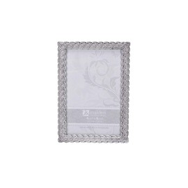 Malden International Designs Belmore Silver Braided Picture Frame, 4x6, Silver