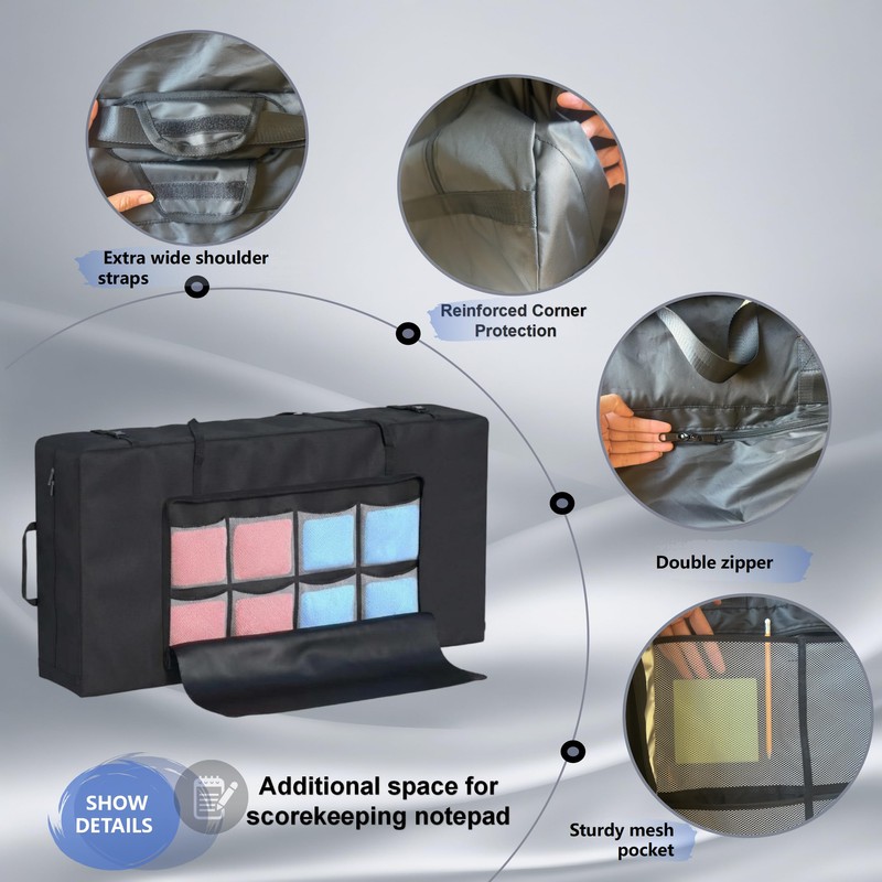APOLAI 7 Cornhole Carrying Case Fits 4' x 2' Regulation