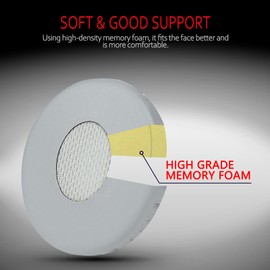 Krone Kalpasmos Professional Bose On-Ear Headphones Replacement Earpads for Bose Over-Ear 2 (OE2, OE2i), Soft Leather and Memory Foam, Grey Scrim, Silver