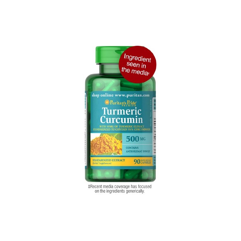 Puritans Pride Turmeric Curcumin 500 Mg Capsules, 90 Count