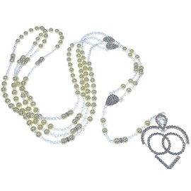 Non Catholic Cream Color Crystal pearls wedding Lasso with rhinestones Heart/Ivory Crystal pearls Wedding Lasso/Lazo de Boda en Perlas de Crystal Color crema/Crystal wedding lasso/rosary