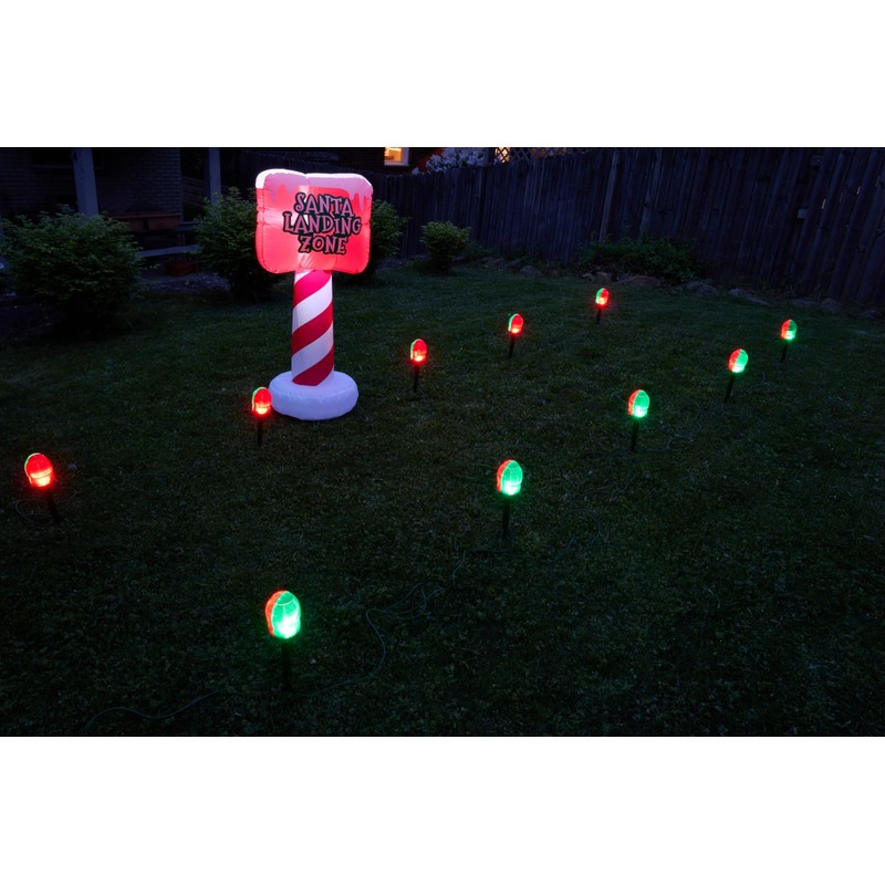 HoliScapes® Vintage Santa Runway Lights with Santa Landing Zone Inflatable