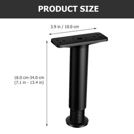 Veemoon 4pcs Adjustable Bed Support Frame - Retractable Plastic Bed Furniture Legs Heavy Duty Bed Center Frame Support King Size Bed Support Legs Furniture Support Feets Tools (18cm to 34cm high)