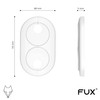 Pack of 3 Double Heating Pipe Rosettes, Variable Pipe Spacing,