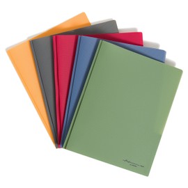 U Brands Fashion 2-Pocket Poly Folder Set, Green, Blue, Red, Gray and Orange, with Built-in Fasteners, 10 Pieces