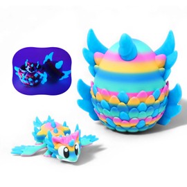 Dragón articulado con huevo de fantasía – Regalo de criatura mítica impreso en 3D, posible compañero articulado, estante detallado coleccionable o decoración de computadora, para adultos (dragón