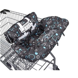 2-in-1 Baby Shopping Trolley Cover Highchair Seat Cushion - Portable Design (Black Circle)