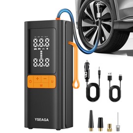 Tire Inflator Portable Air Compressor, 5X Faster 150PSI Car Tire Air Pump for Inflatables, 12V DC Wireless Tire Inflator with Digital Pressure Gauge/LED Light, for Car/Motorcycles/Bicycles/Balls