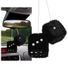 Gdnecad 2PCS Fuzzy Plush Dice with Dots, 3" Retro Square