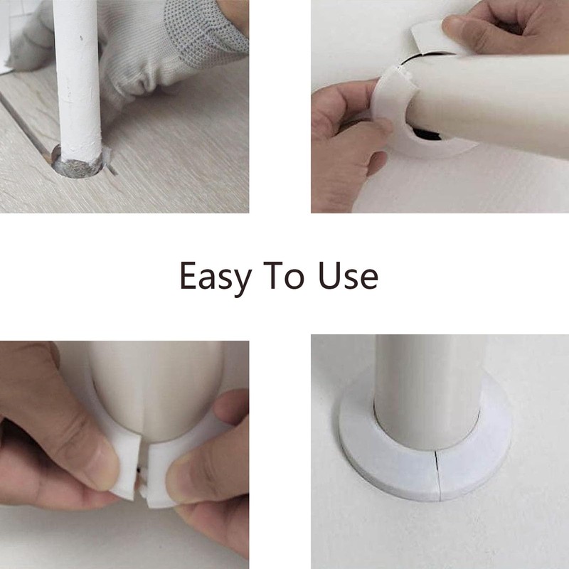 10 Pcs Radiator Pipe Cover, White Plastic Pipe Covers Sleeve,