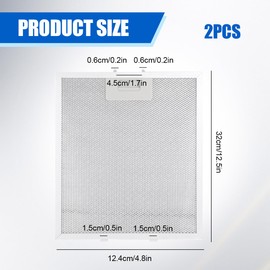 2 x metal filters for cooker hoods, 320 x 260 x 9 mm, 5-layer aluminium grille