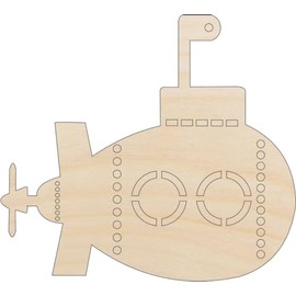 Boat Submarine - Laser Cut Out Unfinished Wood Craft Shape BOT15 9" / 1/4" thick