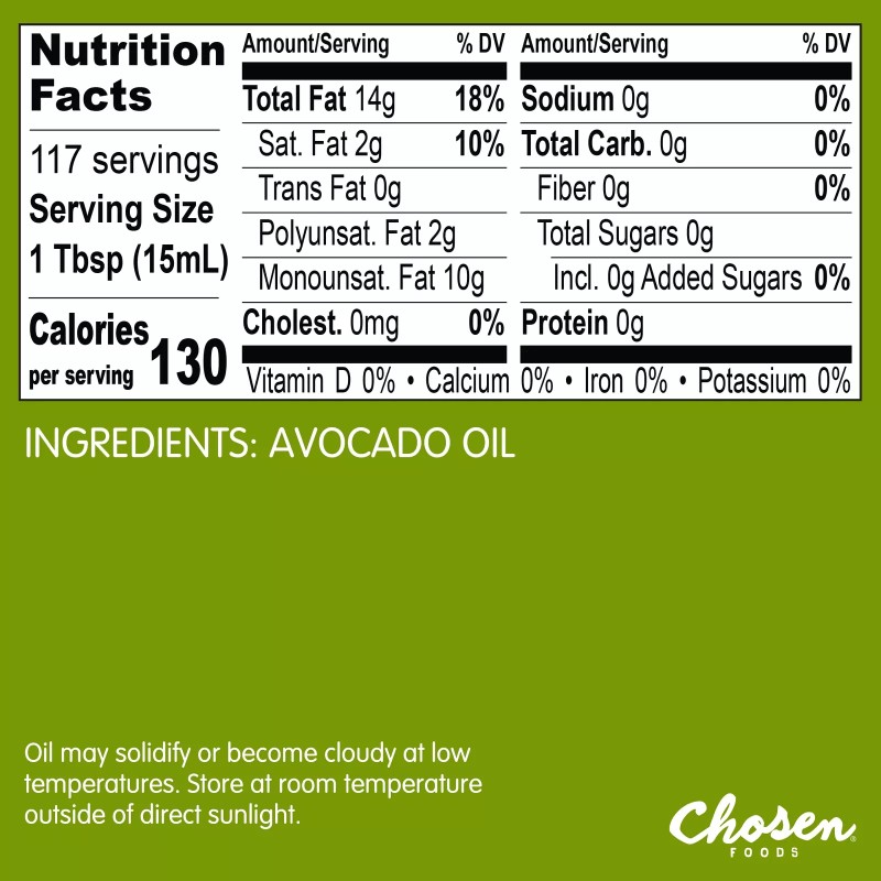 Chosen Foods 100% Pure Avocado Oil, Keto and Paleo Diet