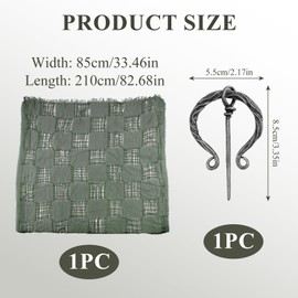 LGFKJNNJ Dune Wrap Costume Cloak with Hood Shawl and Brooch with Viking Costume Men Women,Medieval Renaissance Scarf Rogue Cosplay Outfit