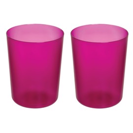 iDesign Small Round Plastic Trash Ideal for Bathroom, Bedroom, or Office-Set of 2-Magenta Pink Waste Can