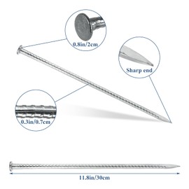 YOUNTHYE 16PCS Landscape Stakes 12 inch Metal Stakes for Ground Heavy Duty Galvanized Landscape Stakes Metal Landscape Edging Spikes for Paver Edging, Artificial Turf, Weed Barrier, Tent, Carpentry