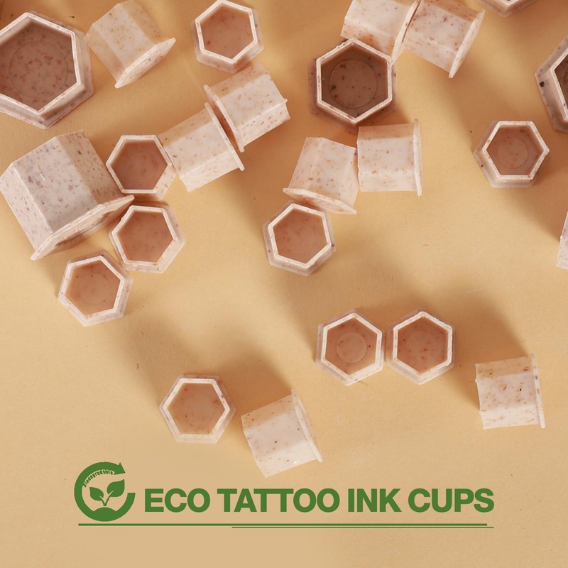 INKin Biodegradable Tattoo Ink Cups Medium 12mm - 200Pcs Disposable