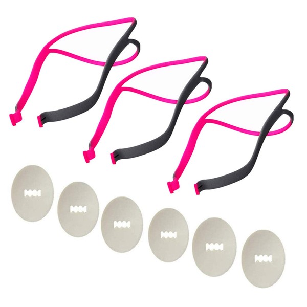 3-Pack Airfit P10 Headgear Replacement Strap Compatible with ResMed Airfit P10 Frame Nasal Pillow Mask with 6 P10 Clips Pink Color
