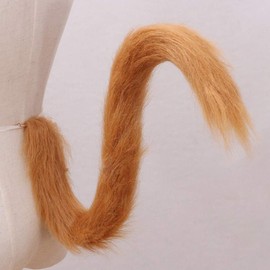 Fluffy Plush Long Cat Tail Fancy Dress Animal Tails Cosplay Anime Dress Up Party Carnival Costume Prop (Camel)