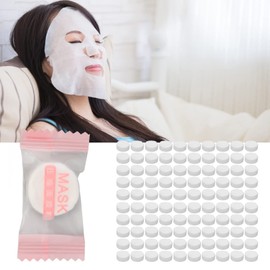 100 Pcs Compressed Face Mask, Disposable Pure Cotton Face Masks DIY Compressed Face Mask Sheets, Disposable Mask Paper for Home Beauty Salon