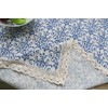 Superwinger Classic Linen Cotton Blue Flower Printed Tablecloth Dustproof Rectangular