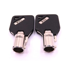 R03 Keys Compatible with Husky Milwaukee & Steel Glide R03 Tool Box Tool Chest Replacement Lock Keys, 2 Cut R03 Replacement Keys with Black Caps. Vertikee(TM)