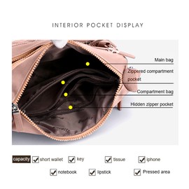 XUDREZ Women's Crossbody Bag, Multi Pocket Crossbody Bag, Shoulder Bag, Travel Bag, Handbag, pink