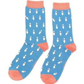 MISS SPARROW Womens Bowling Skittles Socks Super Soft Breathable Bamboo Blend Eco Friendly Blue