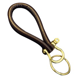 Buzz Selection AC274 Keychain, Horseshoe, Buckle, Leather, Keys, Stylish, Simple Design, Men's, Women's,, coffee