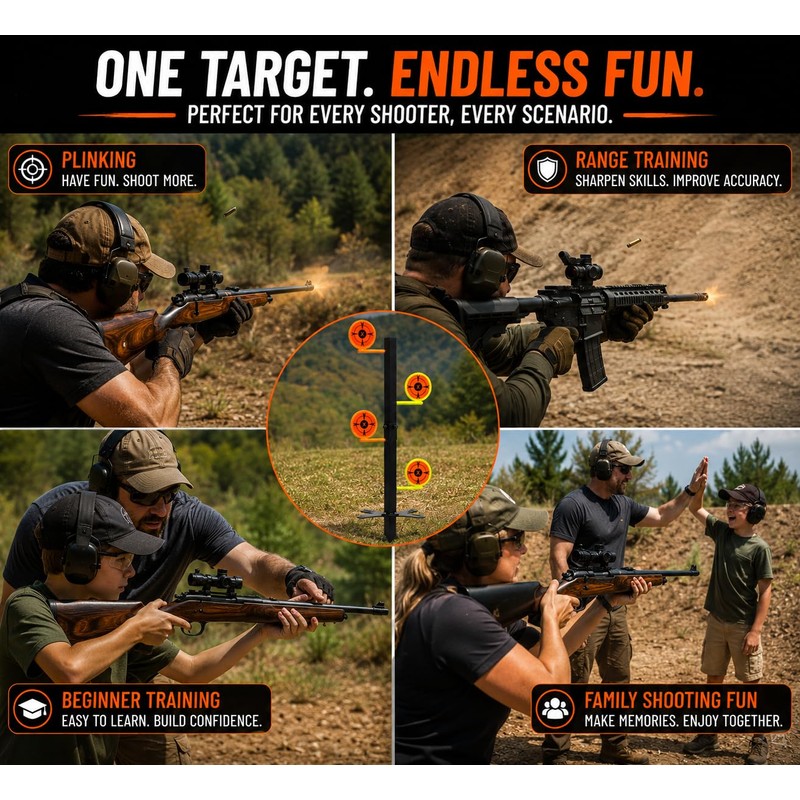 Dualing Tree for .22 Rimfire Shooting,Metal Dueling Tree kit with
