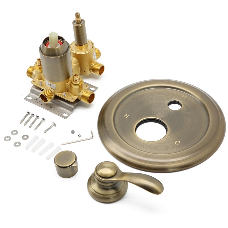 Homekicen 3-Way Shower Diverter Valve Replacement, Pressure Balancing Hidden 3