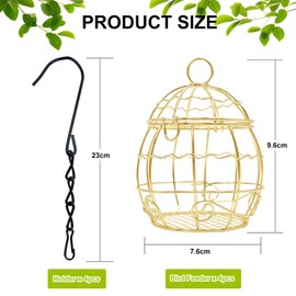 Fat Ball Feeders Hanging, 4 PACK Metal Fat Ball Bird Holder, Hanging Bird Feeder for Outdoor Garden Wildlife Birds Finch Sparrow Robin
