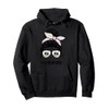 Frenchie Mom messy bun hair glasses Pullover Hoodie