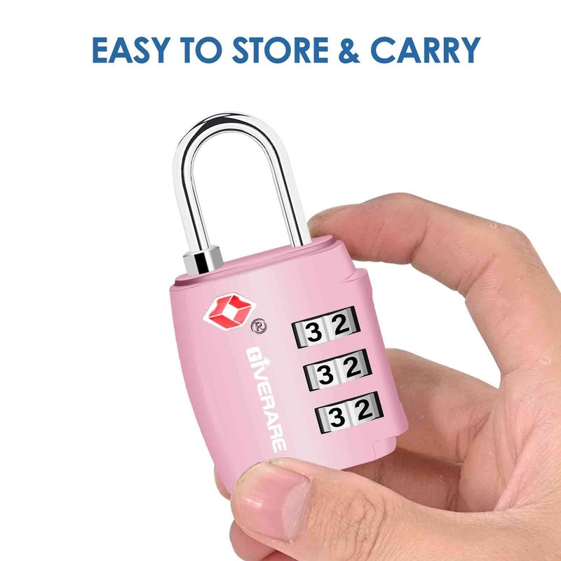 2 Pack TSA Approved Travel Luggage Locks, Combination Lock Alloy