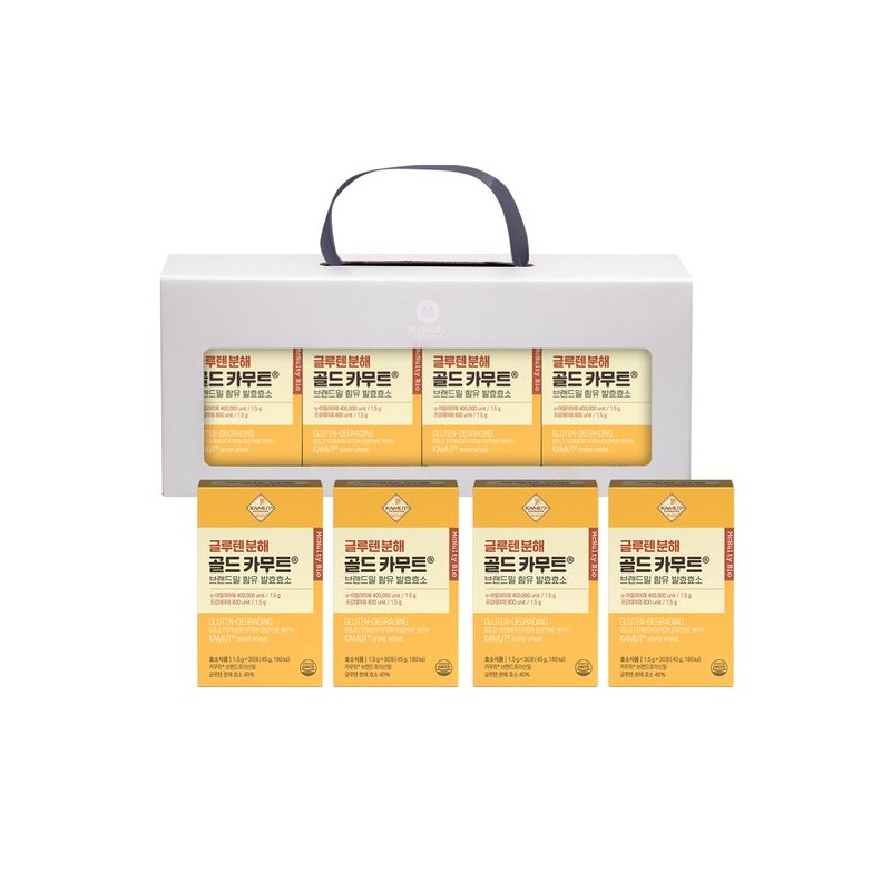 글루텐분해 골드 카무트 효소 선물세트 1.5g 30포 4입 Gluten-Digesting Gold
