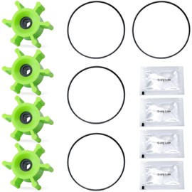Mhrxusd 4Pcs 6303-0007-P Polyurethane Impeller with O-Ring & Lubrication Kit Compatible with Jabsco Urethane Suitable for Some Wakeboard and Ski Boat Ballast Pumps, Drive Type 4, 6 Blade, 2 Diameter
