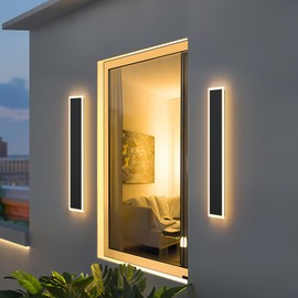 Coinmit 40inch Long Outdoor Wall Lights Black LED Exterior Wall Light Fixtures IP65 Waterproof 3000K Warm Light for Patio House Porch(5.9in Wide)