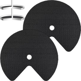 Frienda 2 Pcs Lazy Susan Shelf Liner Circle Kitchen Liners Non Adhesive Kitchen Cabinet Liners Non Slip Non Skid Fridge Mats for Drawer Refrigerator Pantry Sink Cupboard Storage (Black,26 Inch)