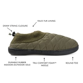 Vance Mens Fargo Drawstring Closure Slip-on Clog Slipper