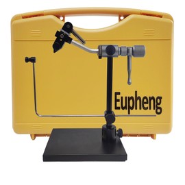 EUPHENG Madison True Rotary Vise with Two Ball Bearings Inside More Smooth Fly Tying Vise with 360 Degree Rotation Easy Adjustment of Rotation Resistance 26 to 4/0 Hook Sizes (Matt Gunsmoke)
