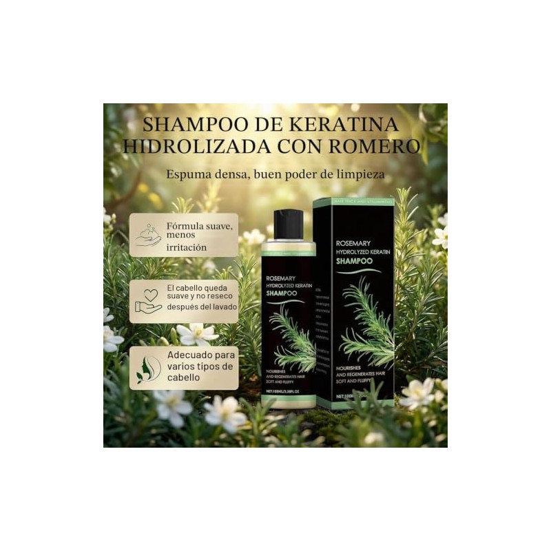 100ml Champú Orgánico De Romero Para El Crecimiento Del Cabello