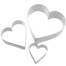 Nagao Cookie Cutter, Stainless Steel, Heart, Large, Medium, Small, 3 Pieces