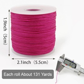Uiopa Nylon Cord for Bracelets, 0.7 mm x 120 m, Bead Cord, Jewellery Band, Macrame Yarn, Braided for Bracelets, Necklaces, Jewellery Making, DIY Crafts